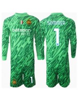 Otroške Nogometnih dresov Inter Milan Yann Sommer #1 Vratar Domači 2024-25 Dolgi rokavi (+ hlače)